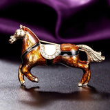 Zlxgirl Horse Shape Enamel Scarf Pin