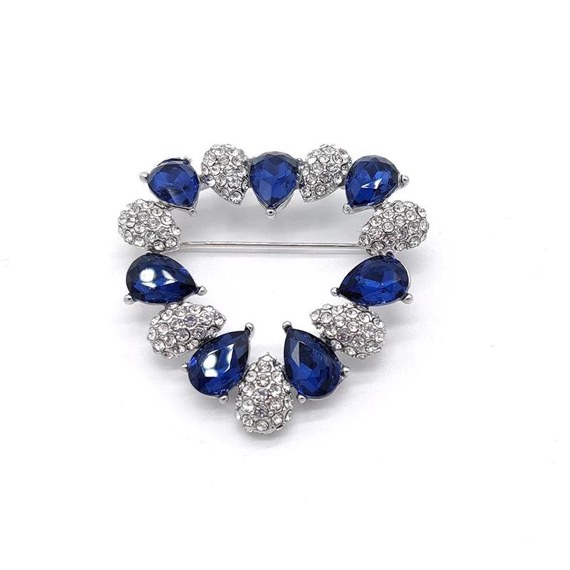 Zircon Glass Flower Brooch Coat Sweater Brooch Silk Scarf Buckle