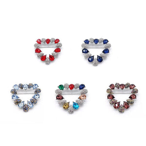 Zircon Glass Flower Brooch Coat Sweater Brooch Silk Scarf Buckle