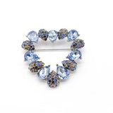 Zircon Glass Flower Brooch Coat Sweater Brooch Silk Scarf Buckle