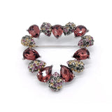 Zircon Glass Flower Brooch Coat Sweater Brooch Silk Scarf Buckle
