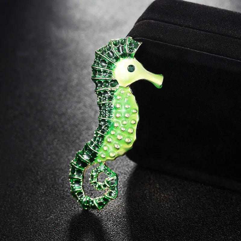 Enamel Seahorse Brooch Pin for Party Dresses