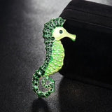 Enamel Seahorse Brooch Pin for Party Dresses