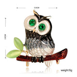 Owl Shape Opal Crystals Red Brooches