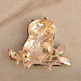 Owl Shape Opal Crystals Red Brooches