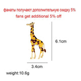 Enamel Giraffe Brooches Animal Pin