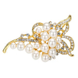 Geometric Scarf Pin Silver Natural Pearl Brooch