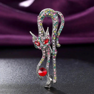 Vintage Rhinestone Cat Brooches for Women, Punk Scarf Pins