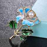 Pearl Rose Flower Brooch Women's Hijab Pin Wedding Scarf Accessory