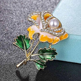 Pearl Rose Flower Brooch Women's Hijab Pin Wedding Scarf Accessory