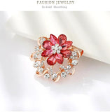 Rhinestone Crystal Flower Brooch Pin Scarf Clip AH163