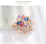 Rhinestone Crystal Flower Brooch Pin Scarf Clip AH163