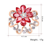 Rhinestone Crystal Flower Brooch Pin Scarf Clip AH163
