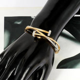 Crystal Nail Head Cross Stainless Steel Bracelet For Woman