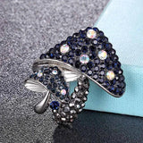 Mushroom Carton Brooches Scarf Pins Bridal Rhinestone Hijab Accessory