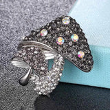 Mushroom Carton Brooches Scarf Pins Bridal Rhinestone Hijab Accessory