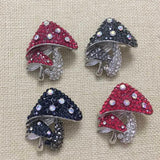 Mushroom Carton Brooches Scarf Pins Bridal Rhinestone Hijab Accessory