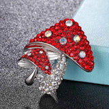 Mushroom Carton Brooches Scarf Pins Bridal Rhinestone Hijab Accessory