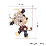 Cute Cattle Brooch Pin Rhinestone Enamel Animal Party Jewelry