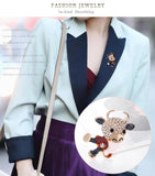 Cute Cattle Brooch Pin Rhinestone Enamel Animal Party Jewelry