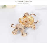 Cute Cattle Brooch Pin Rhinestone Enamel Animal Party Jewelry