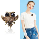 Retro Owl Brooch Female Cardigan Pin Sweater Coat Accessories