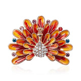 Colorful Enamel Peacock Opening Brooch Women Men Jewelry