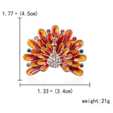 Colorful Enamel Peacock Opening Brooch Women Men Jewelry
