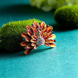 Colorful Enamel Peacock Opening Brooch Women Men Jewelry
