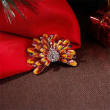 Colorful Enamel Peacock Opening Brooch Women Men Jewelry