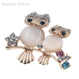 Lychee Dual Owls Brooches For Women