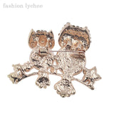 Lychee Dual Owls Brooches For Women