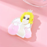 Crown Girl Shape Brooch for Woman - Acrylic Material Trends Birthday Accessories