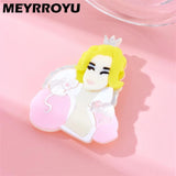 Crown Girl Shape Brooch for Woman - Acrylic Material Trends Birthday Accessories