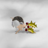 Funny Winter Hedgehog Brooch Daisy luxe Brooches