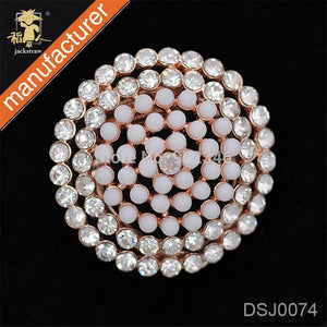 Round Rhinestone Scarf Buckle Enamel Brooch Wedding Cape Clip