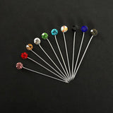 Crystal Rhinestone Clip Scarf Pin Collar Button Women Shawl Accessory