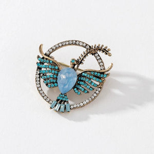 Vintage Crystal Bird Brooch Rhinestone Pin