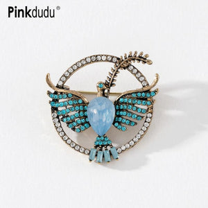 Vintage Crystal Bird Brooch Rhinestone Pin