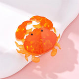 Sweet Orange Crab Brooch Acrylic Material Funny Cartoon