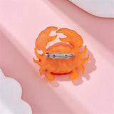 Sweet Orange Crab Brooch Acrylic Material Funny Cartoon