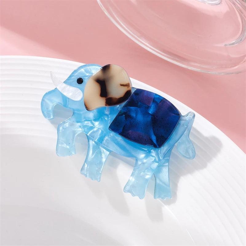 MYTROYU Elephant Brooch Acrylic Material Cartoon Birthday Accessories