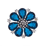 Crystal Flower Brooch Hollowed Out Stamen Silk Scarf Button Corsage