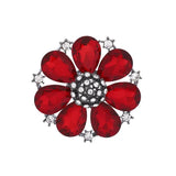 Crystal Flower Brooch Hollowed Out Stamen Silk Scarf Button Corsage