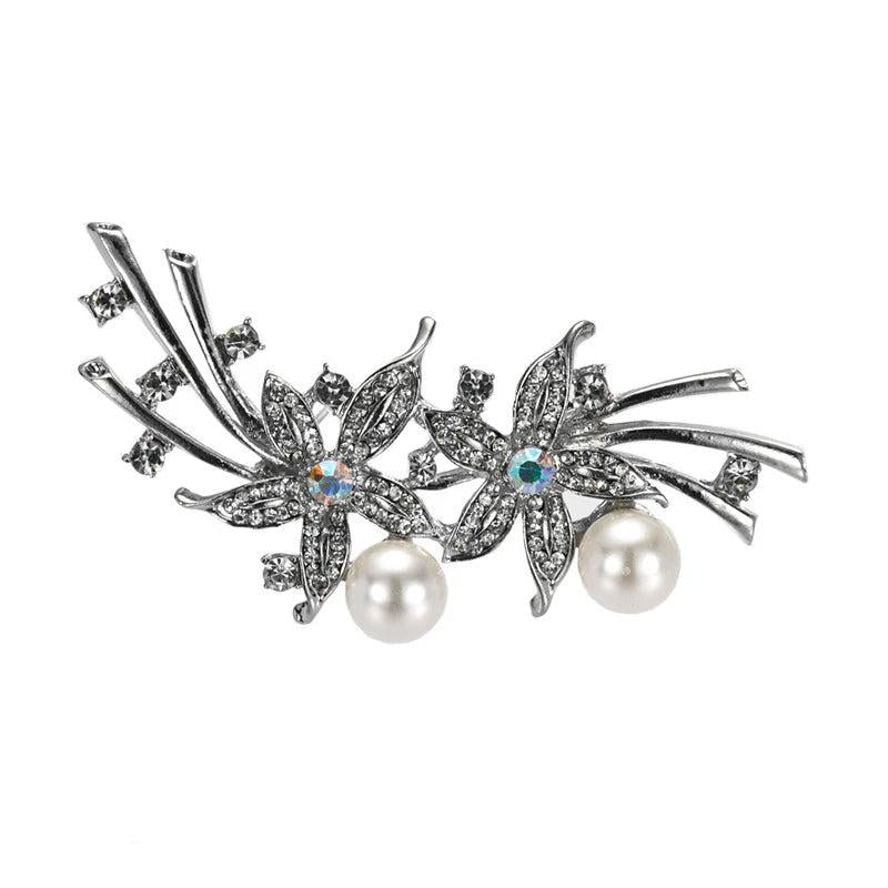 Pearl Starfish Flower Bow Shape Brooch Party Gift For Women