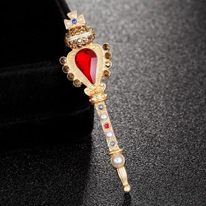 Europe Crown Magic Wand Brooch Girls Clothes Accessories
