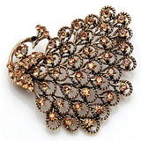 Vintage Peacock Crystal Brooch for Women