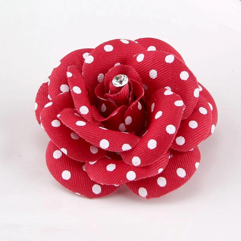 Wool Camellia Flower Brooch Pin Bow Necktie Set