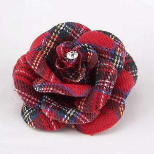 Wool Camellia Flower Brooch Pin Bow Necktie Set