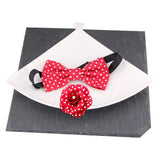 Wool Camellia Flower Brooch Pin Bow Necktie Set